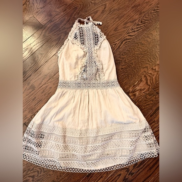 Charo  ruiz Ibiza Andrea dress halter taupe color size M - Picture 1 of 7